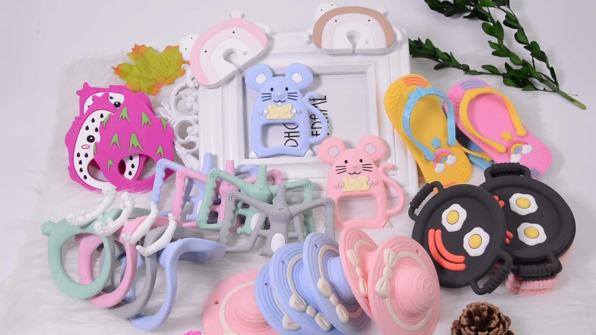 Borjay Free Sample Animal Shape Baby Teeth Toys Bpa Free Silicone