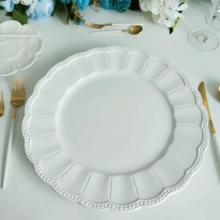 Wholesale White Embossed Thailand Dinnerware Set,Porcelain Dinner Set