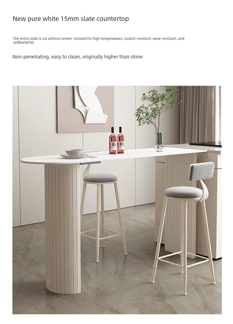 Барная стойка 奶油风岩板吧台桌椅家用客厅隔断小户型水吧台餐边桌阳台小吧台