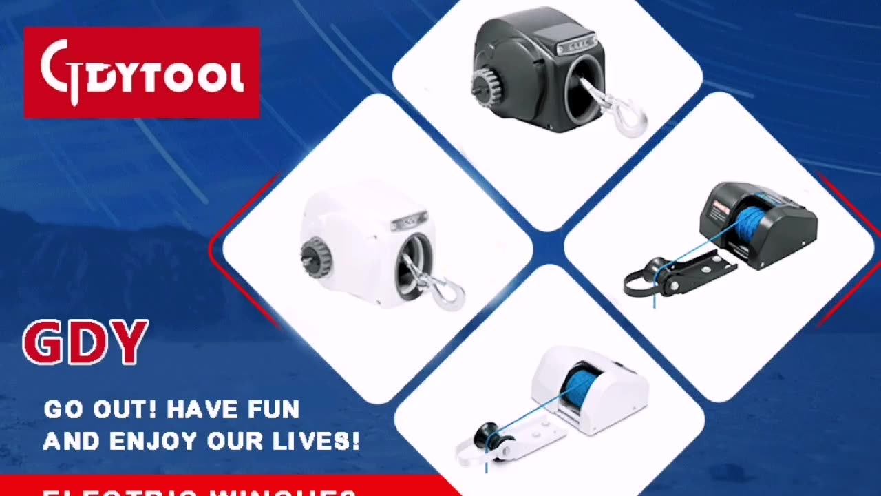 45lbs Heavy Sea Water Pontoon Winches For Boats 12v Wireless Electric