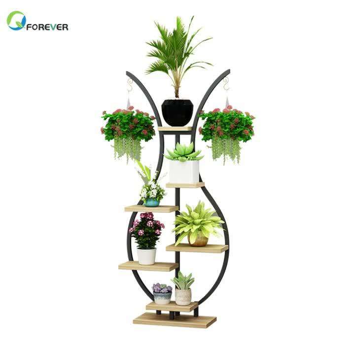 Flower Stand Living Room Floor Wrought Iron Multilayer Rack Home