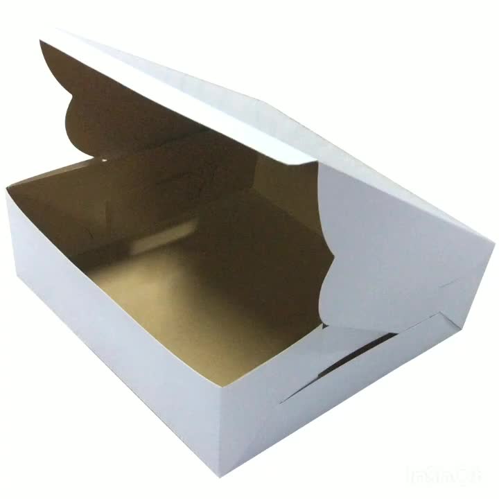 White Paperboard Easy Fold Up Cake Box White Cake And Bakery Box Buy