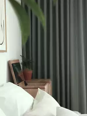 2021 New blackout curtains full blackout bedroom living room cloth Nordic modern simple light luxury Japanese Matcha Green