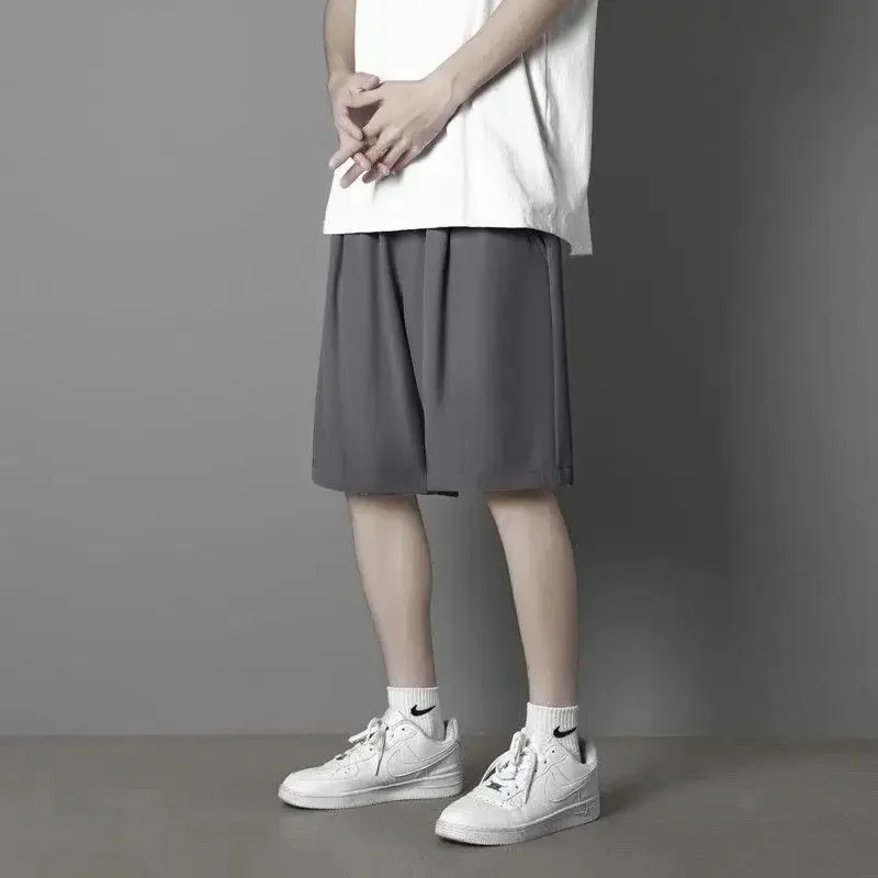 Shorts Summer Fat and Plus Size Ice Silk Thin 5-inch Pants for Men Quick-drying Casual Loose Sports Mid-rise Pants