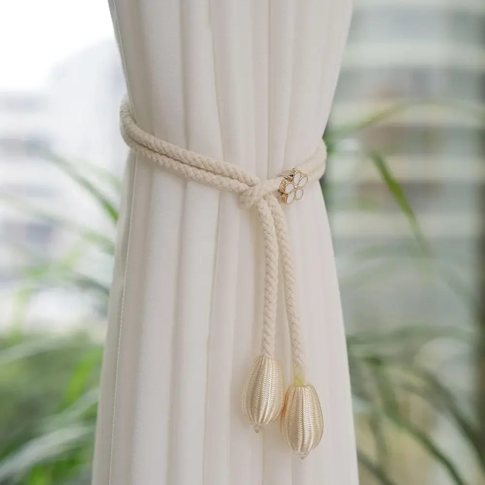 Cross-border Simple Modern Curtain Strap Adjustable Rope Gauze Curtain Collecting Storage Tie-up Lanyard Light Luxury Curtain Buckle