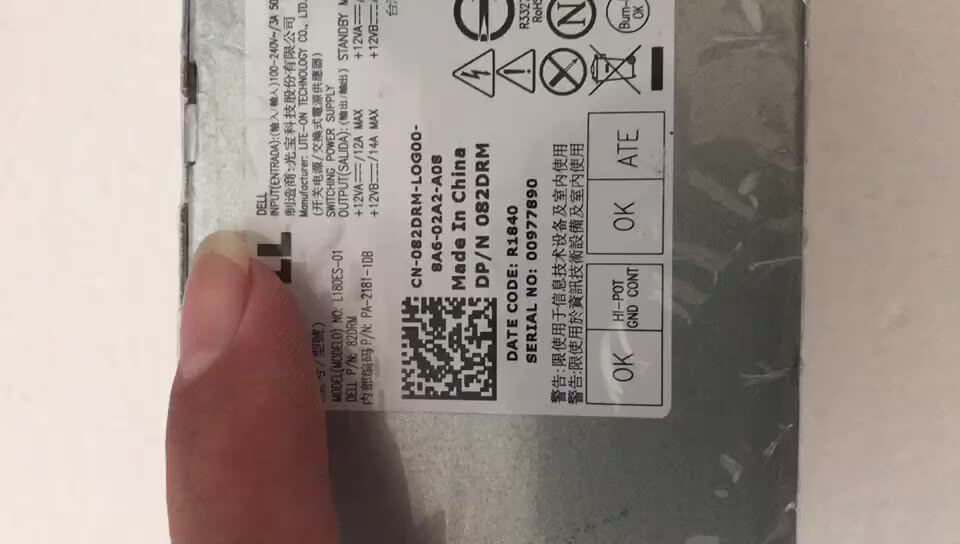 Dell L180ES-01 180W Power Supply – 82DRM / 082DRM (Used, Fully Functional) - View #2