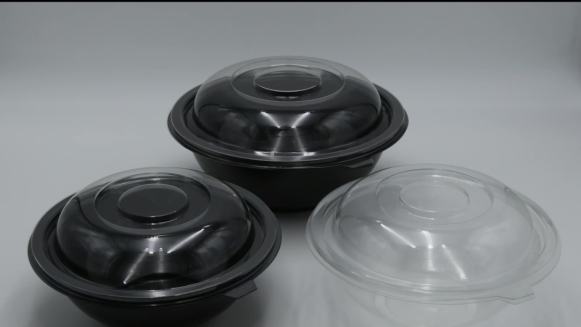 Custom 48oz Large Pet Clear Disposable Plastic Fruit Salad Bowl