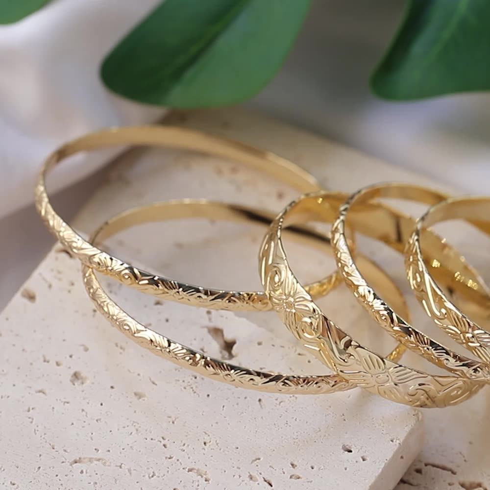 Cring Coco Gold Plated Copper Bangles Samoan Hamilto Gold Bracelets