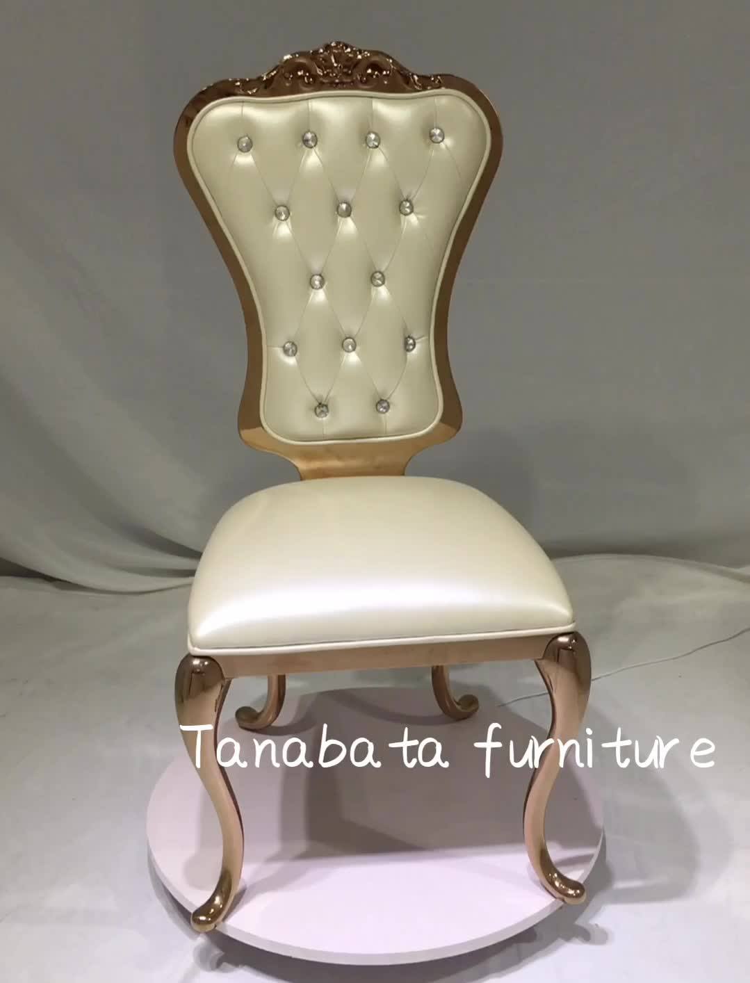 Gold Frame Crown Back Banquet Furniture Queen Throne Wedding Chair