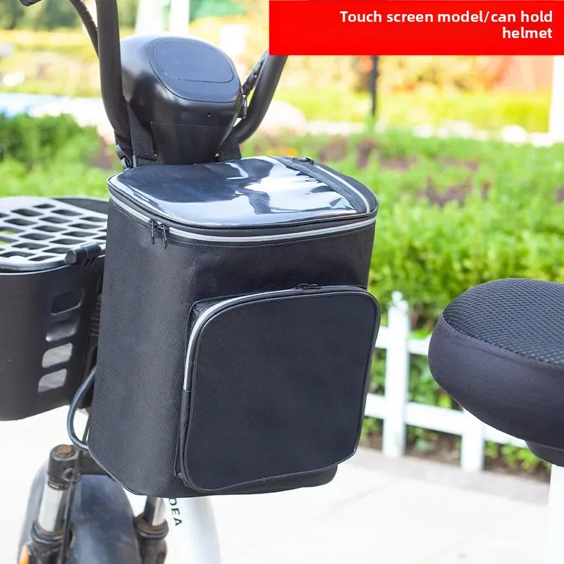 Electric Helmet Hanging Bag Battery Car Front Hanging Bag Storage Hanging Bag Mobile Phone Storage Bag Large Capacity