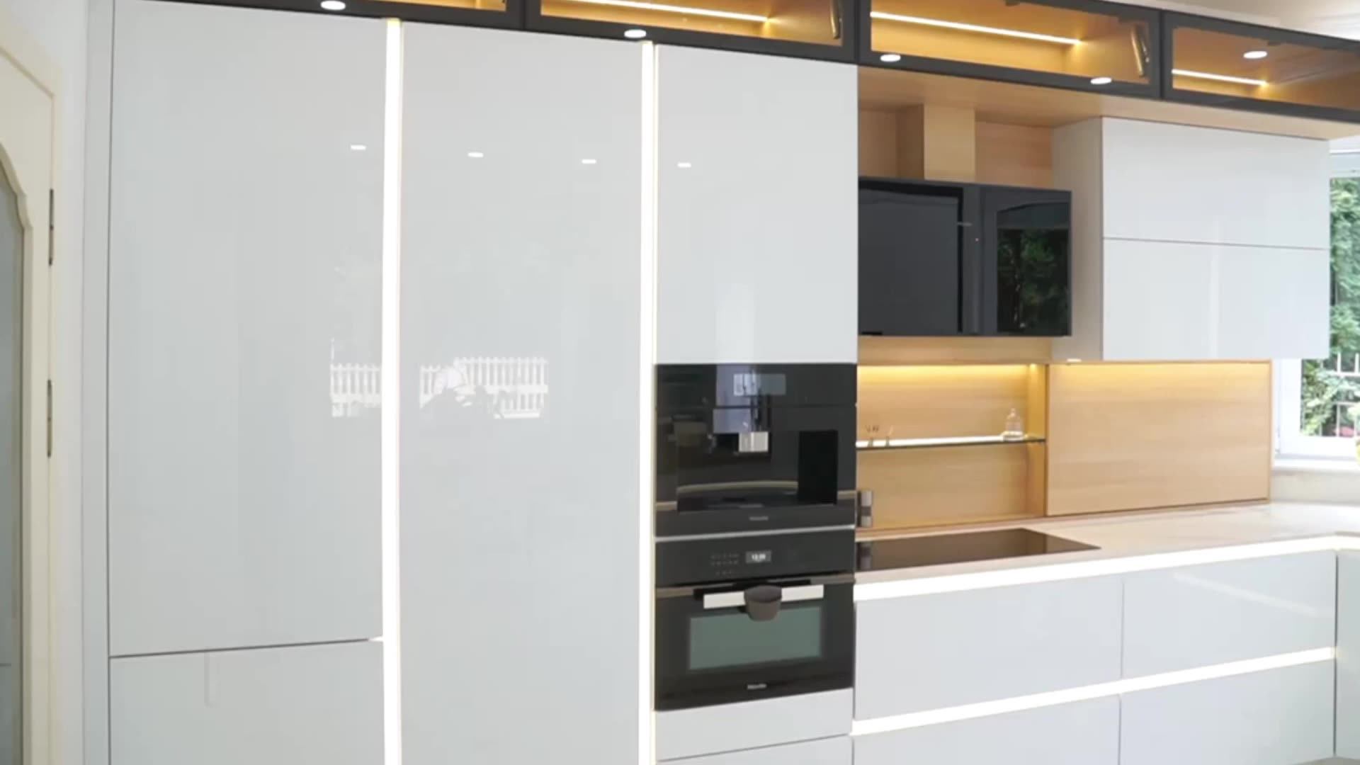 Prefabricated Modern Luxury Kitchen American Standard White Shaker Wood Kitchen