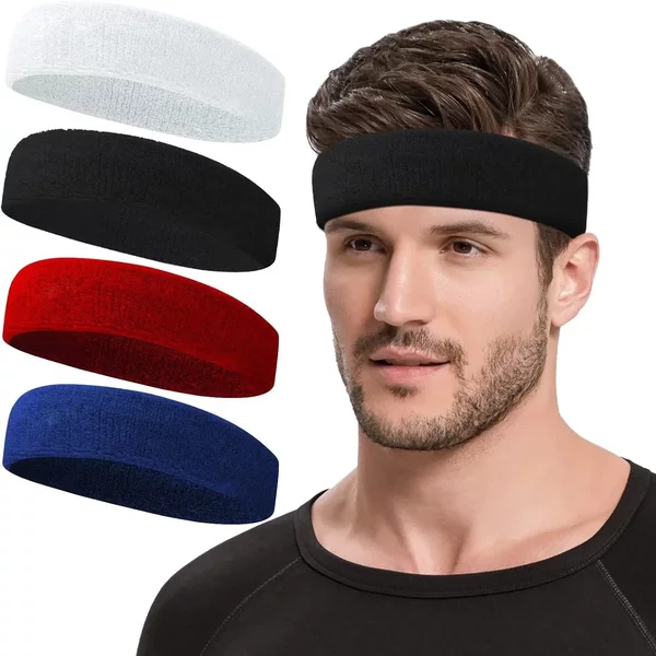 New European and American Outdoor Sports Sweat-absorbent Towel Headband Hair Band Men's and Women's Fashion Fitness Yoga Headband Hair Band in stock