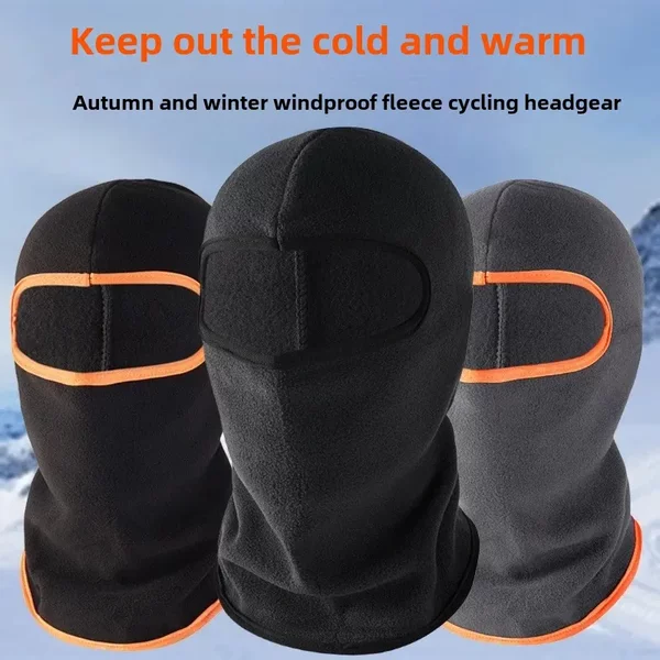 Fleece Hood Outdoor Autumn and Winter Windproof Cycling Lining Hat Men and Women Cold-Proof Hood Dust-Proof Face Protection Warm Mask
