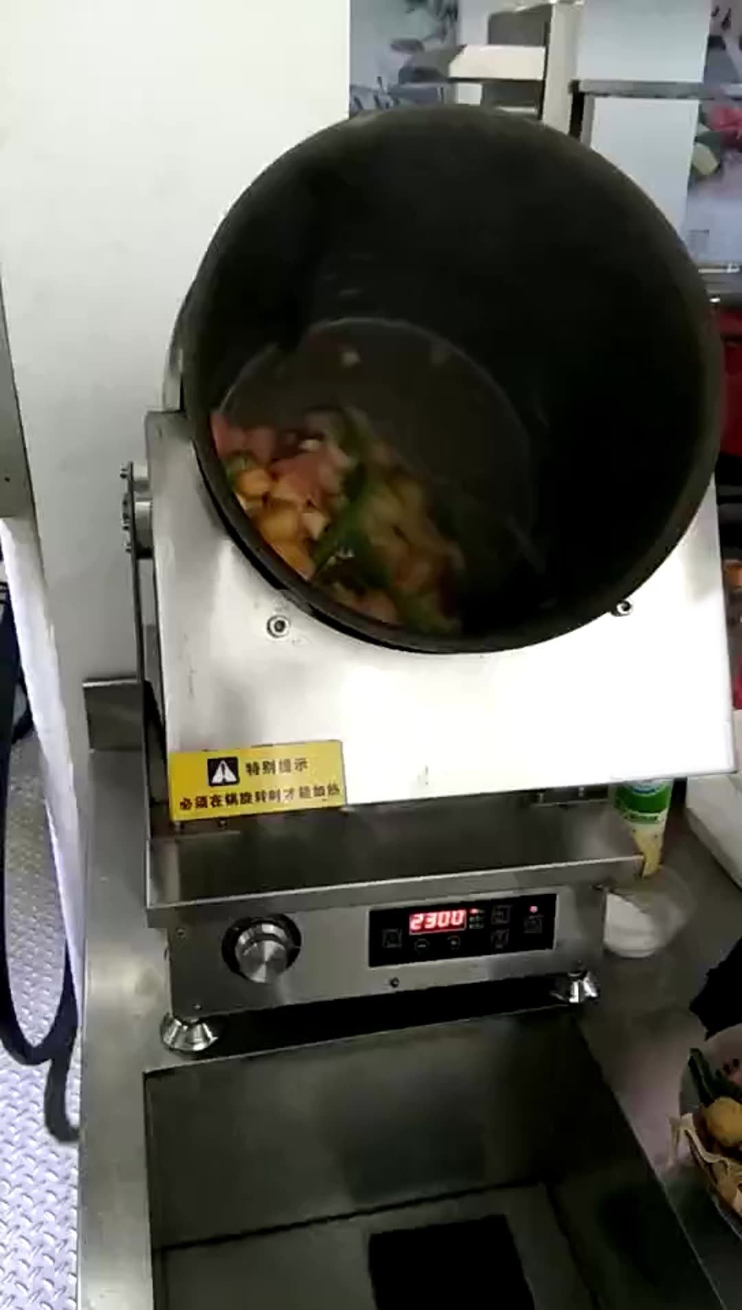 Commercial Non Stick Countertop Rotary Wok Industrial Auto Stir Fry