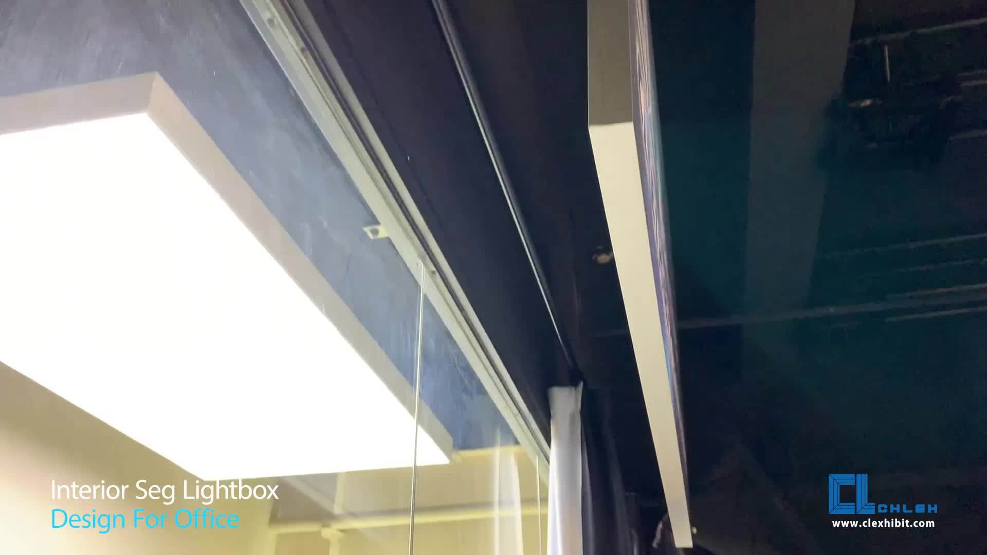 Unique Design Aluminum Backlit Ceiling Hanging Led Seg Light Box