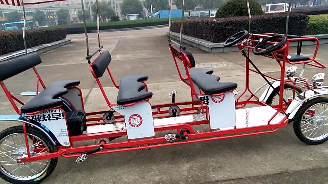 High Quality Sightseeing Rental Exsize 6seater Surrey Bike With Led Lights Quadricycle Buy