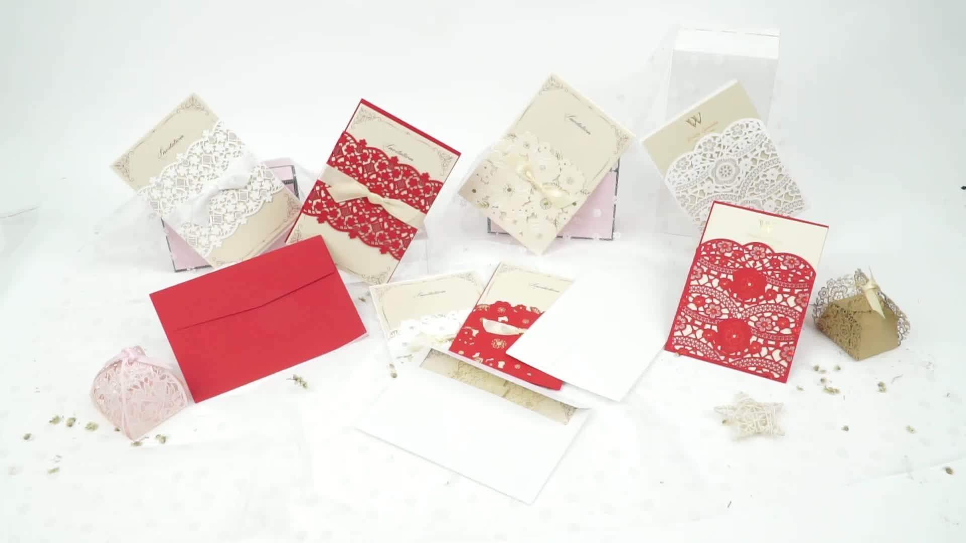 Embossing And Laser Cutting White Blooming Flower Invitation Card