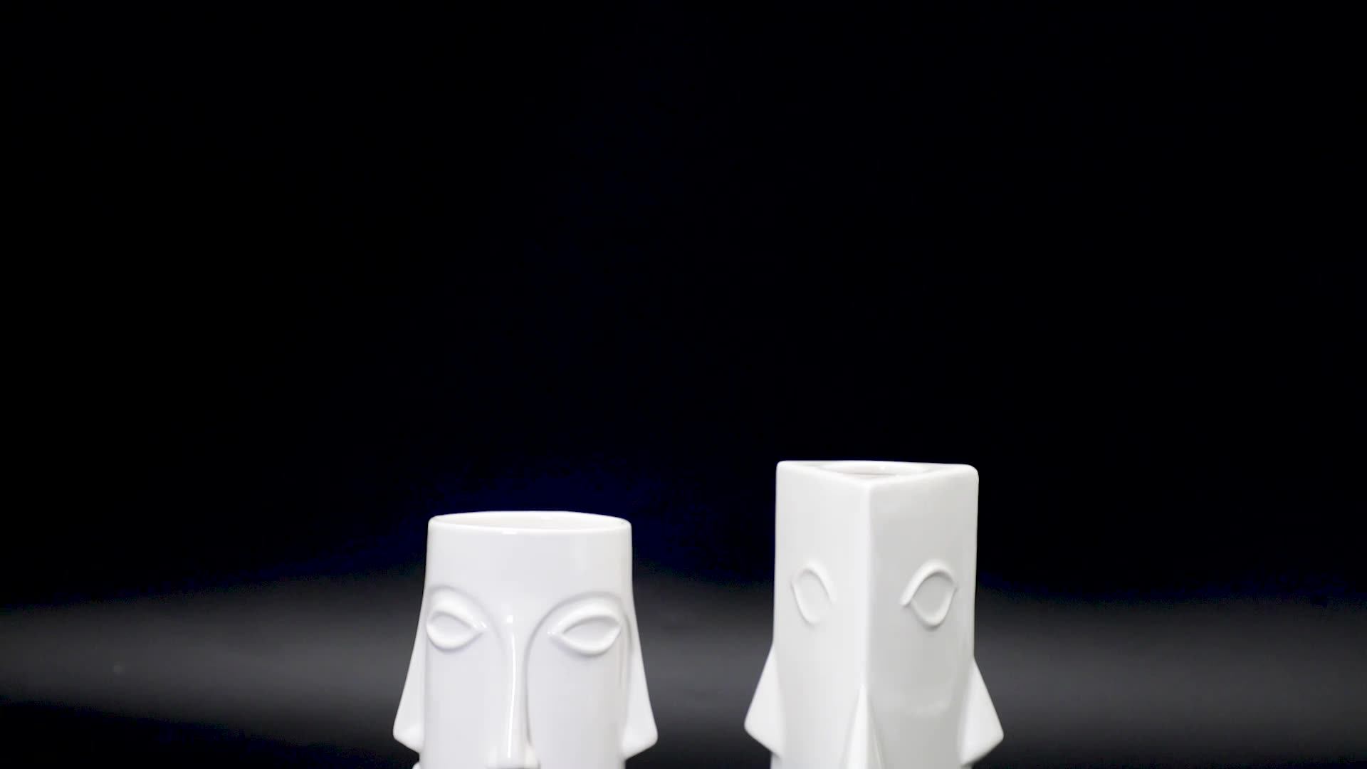 Customized Black And White Ceramic Human Face Candle Holder Buy Human