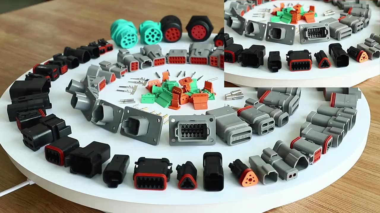 6 Way Male Deutsch Dt Connector Auto Wire Plug With Sealed Flange,End