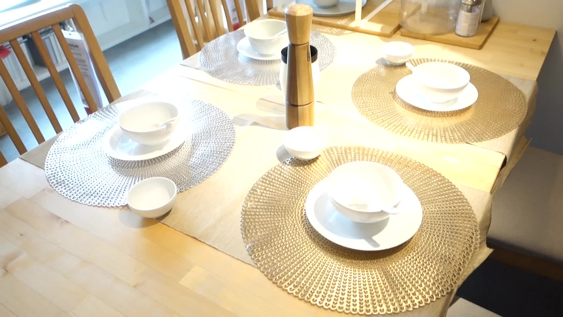 Round Table Placemat Ecofriendly Pvc Silver /round Placemats Mats