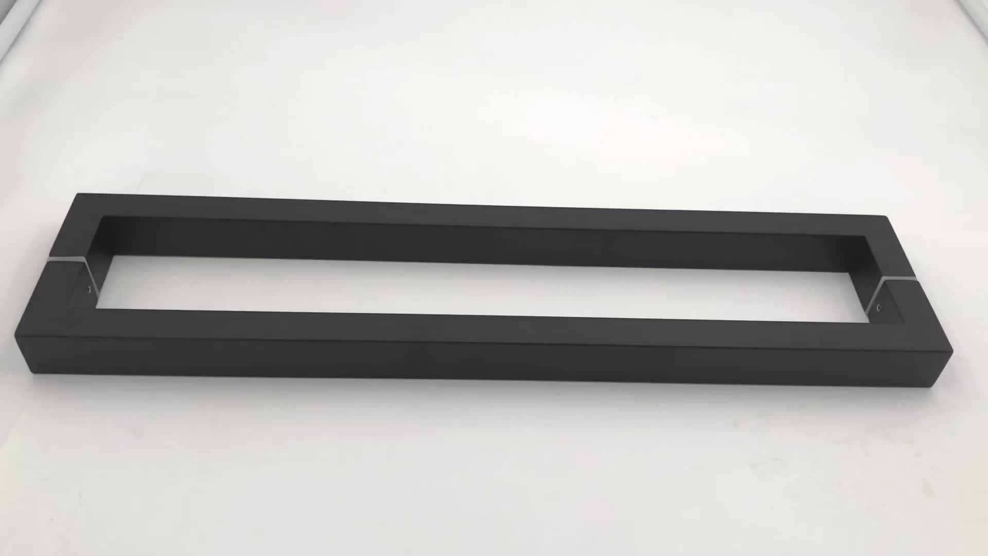 Back To Back Contemporary Stainless Steel Matt Black Retangular Door