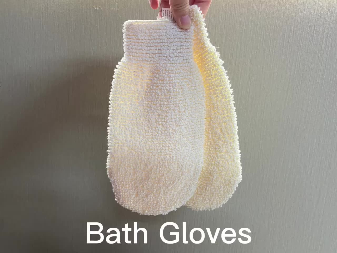 Natural Bamboo Fiber Bath Exfoliating Glove Bathing Spa Glove Brush Scrub Glove For Shower Buy