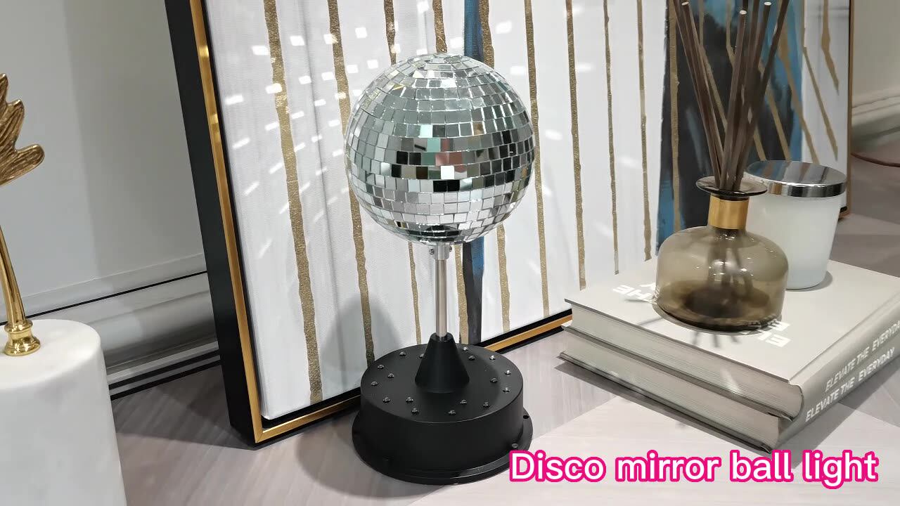 2024新款可吊挂LED七彩旋转舞台party灯5寸镜球disco mirro ball-阿里巴巴