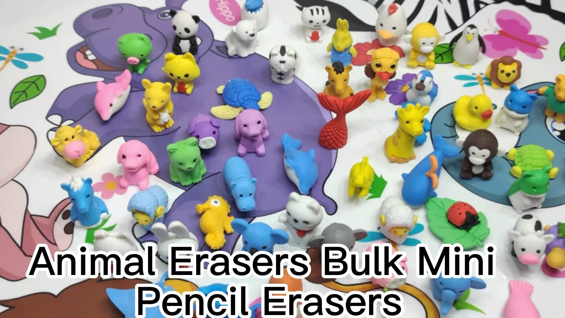 Lzy875 Animal Pencil Erasers Bulk Kids Desk Pet Puzzle Eraser For Party