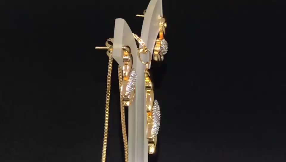 wedding american diamond necklace set