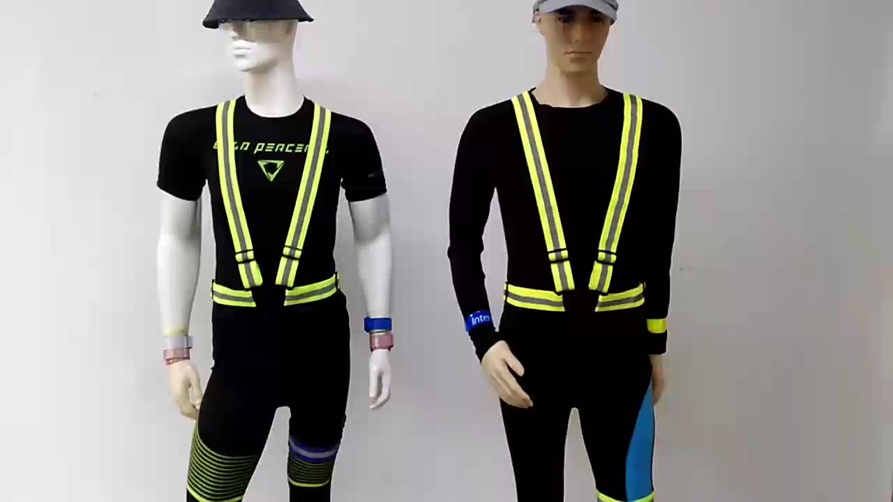 High Brightness Elastic Stretchy Training Reflective Traffic Vest Belt