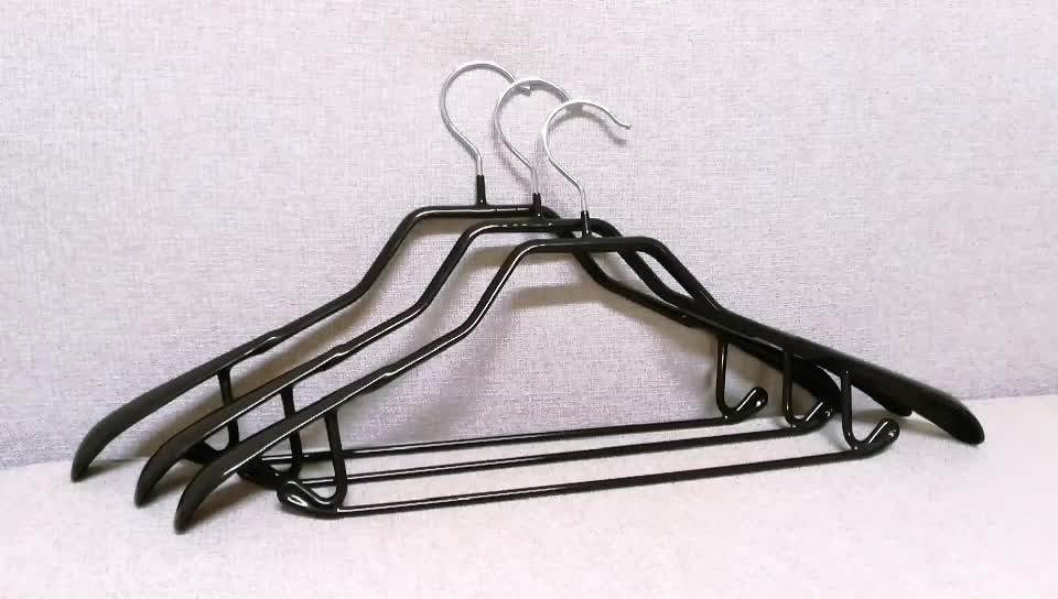 Black Pvc Coated Wire Metal Coat Clothes Hangers Buy Metal Coat