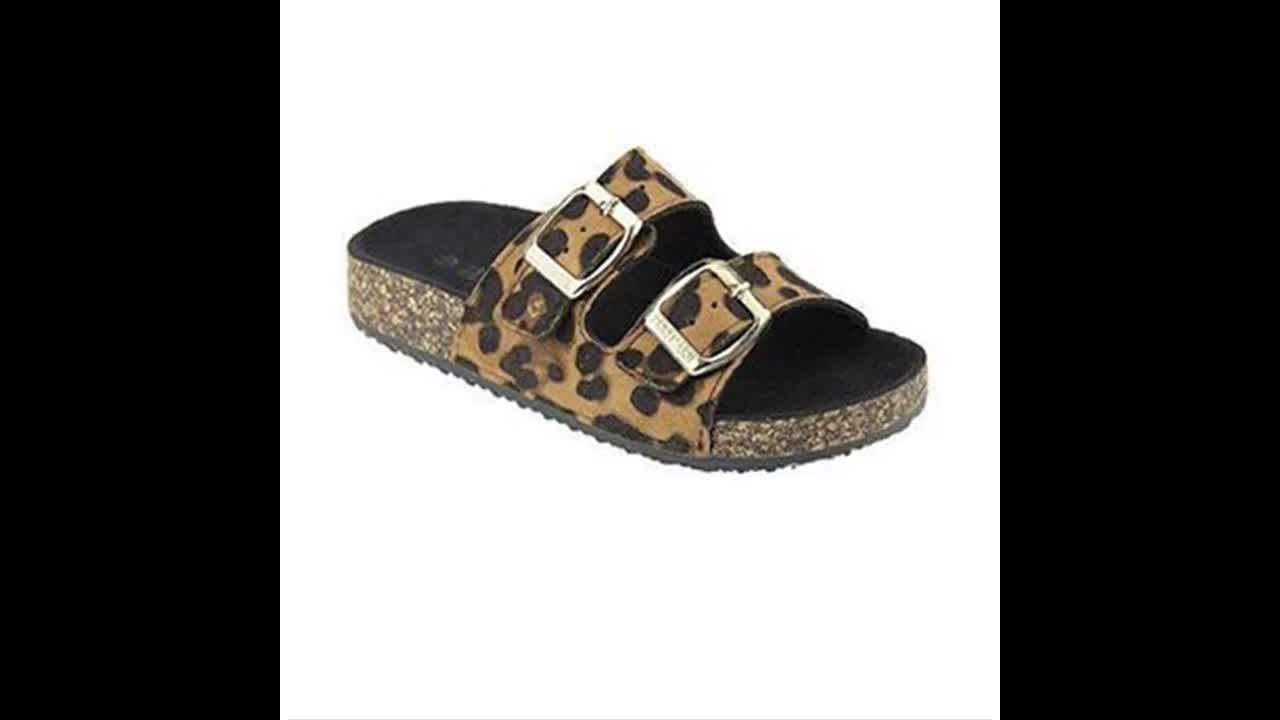 double buckle glitter sandals