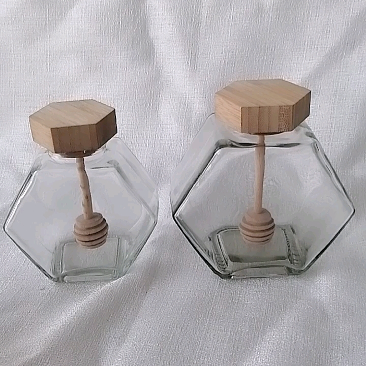 GEMMA Airtight Honey Pot Lid Wooden Honey Dipper Honey Jar Dipper Set