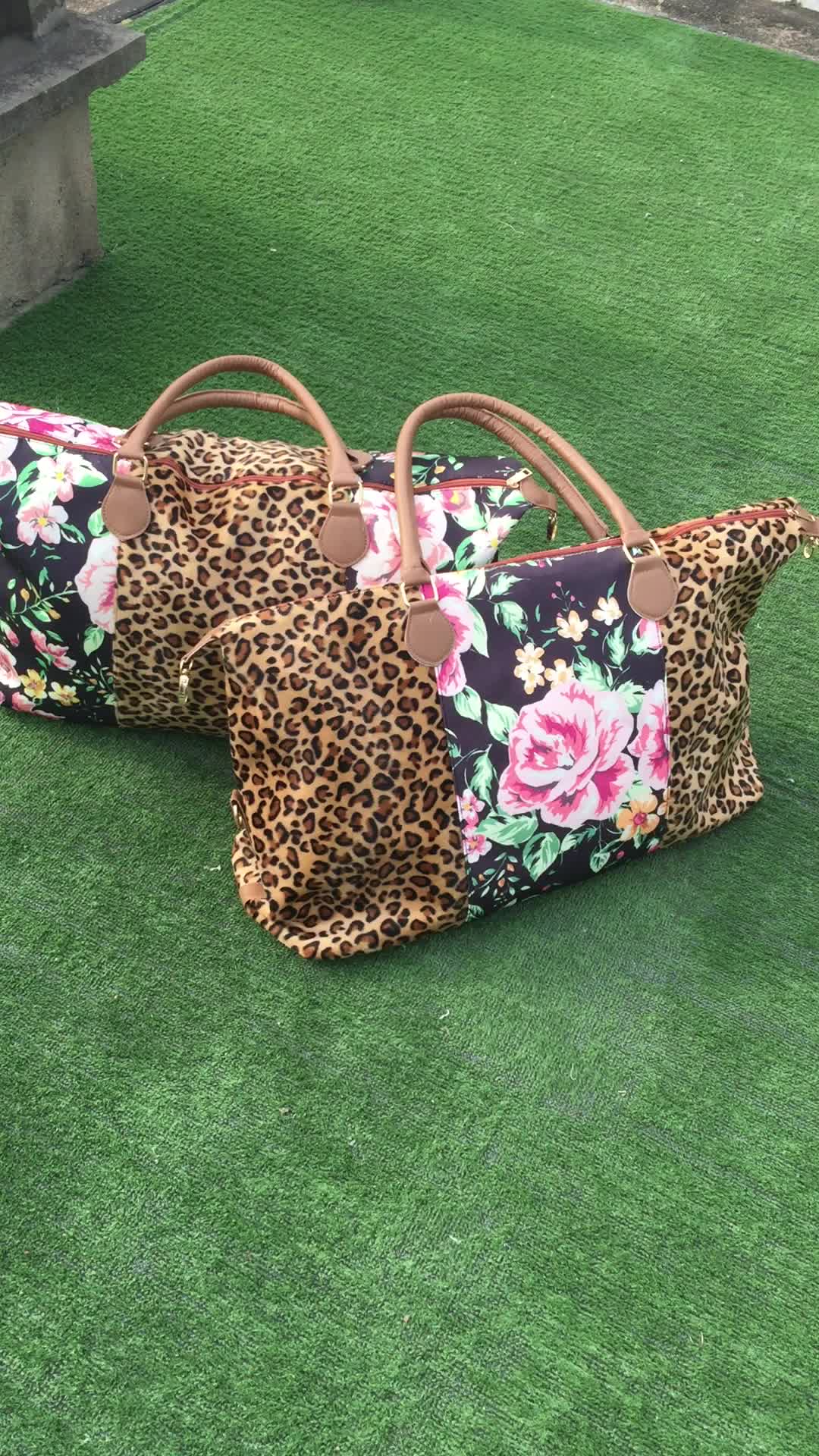 Wholesale Personalized Monogrammed Floral Leopard Overnight Duffel Bag - Buy Overnight Duffel ...