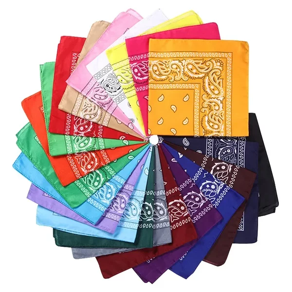 New Polyester printed square scarf outdoor sports headscarf all-match headband decorative square scarf cashew flower headscarf wholesale