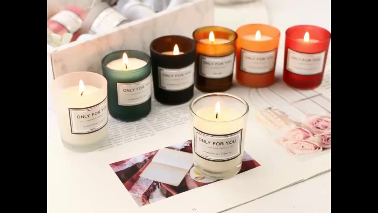 Wholesale Luxury Glass Jar Scented Candles Luxury Custom Wood Wick