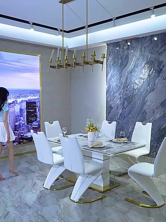 Dining Table Set Factory Price Modern Mermaid Dining Table 6 8 Chairs Persons Dining Room Set