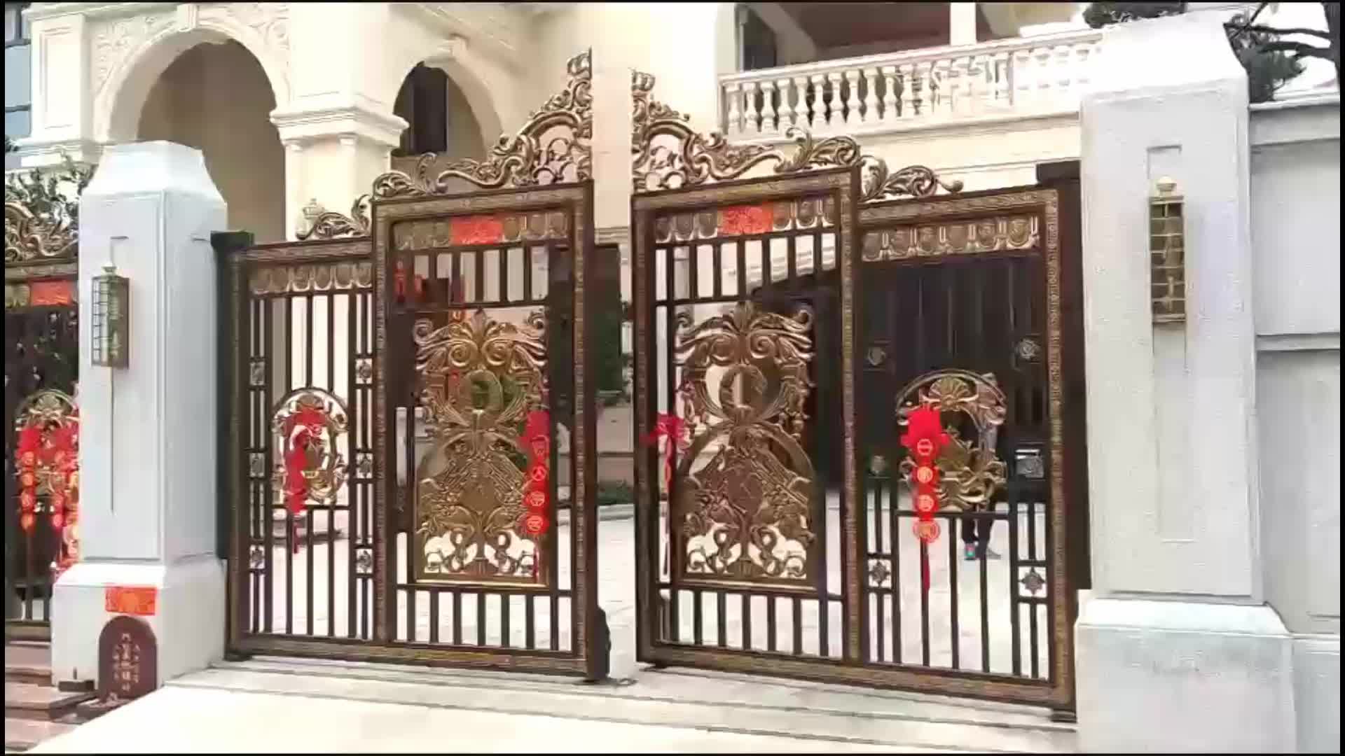 Outdoor Aluminum Automatic Temple Main Gate Grill Color With Remote