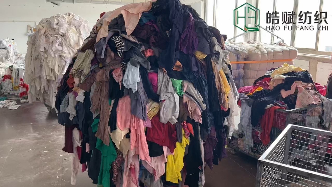 Dark Color Wiping Waste Used Industry White Cotton Rags Mixed Color T ...