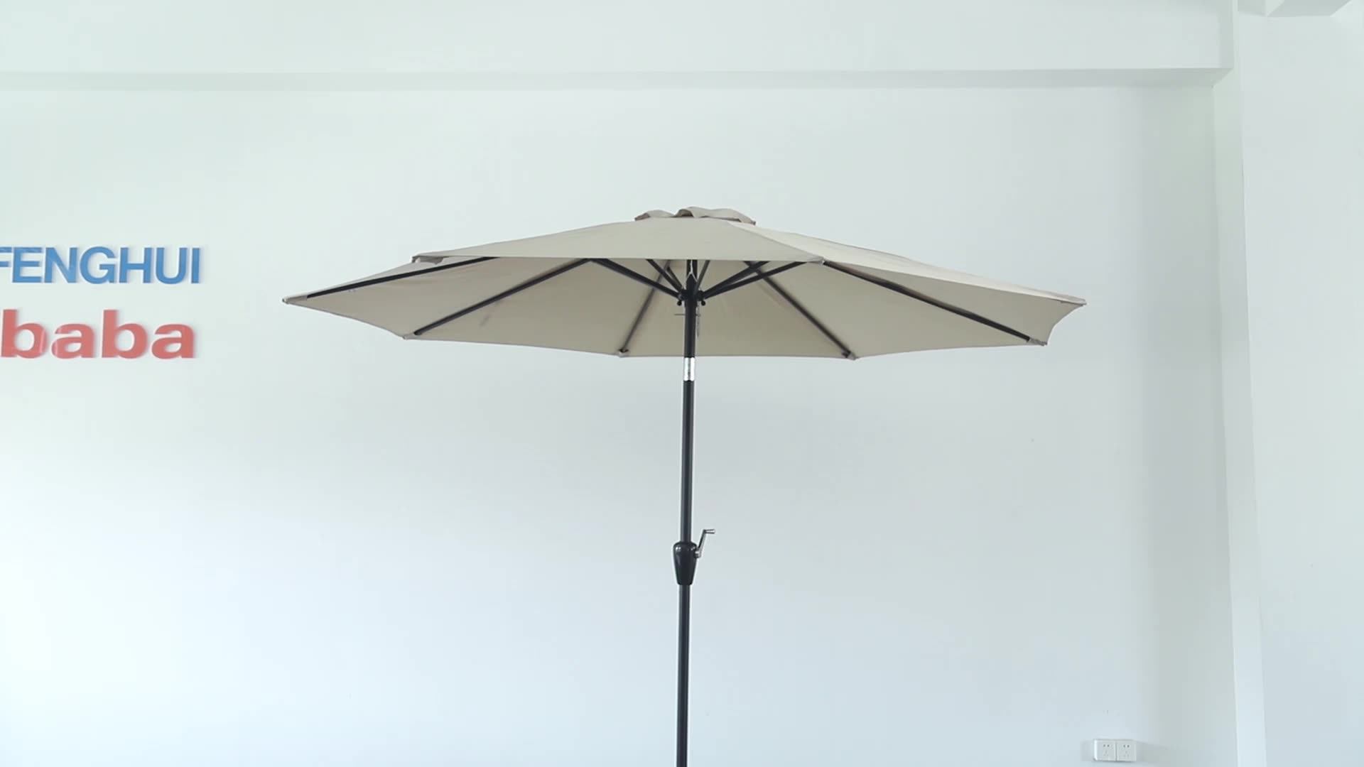 Outdoor Umbrella Waterproof Garden Beach Restaurant Umbrella Patio Sun Parasol Iron Umbrella