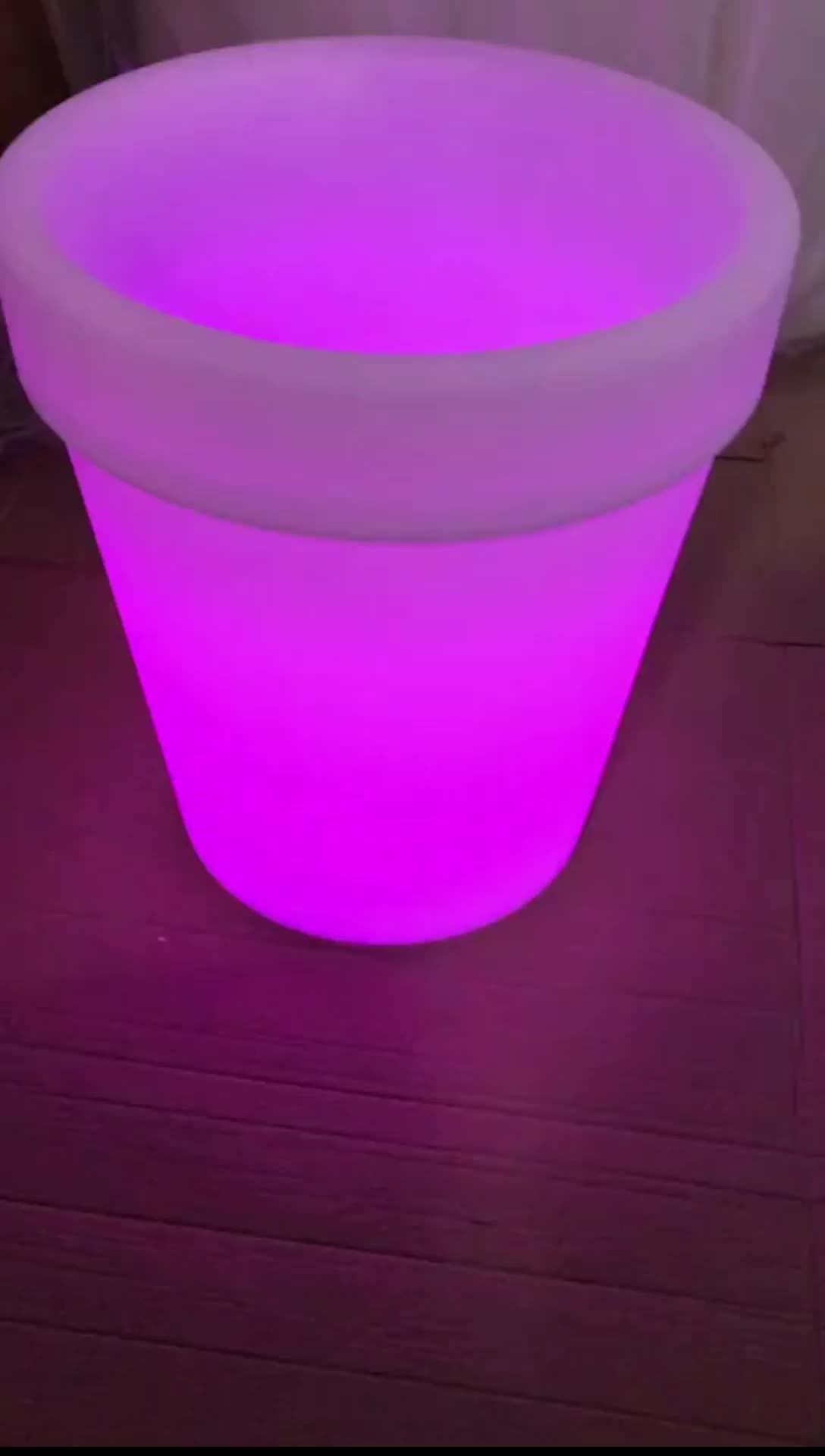 Party Wedding Event Decorative Lighted Indoor/outdoor Plastic Led Plant Pots Rgb Color Changing