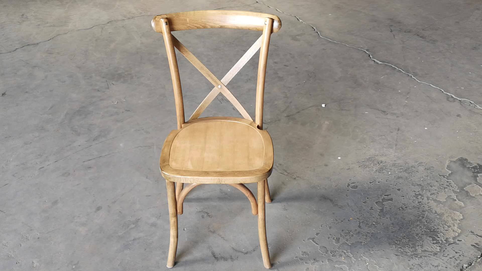 Manufacturer Outdoor Wooden Cross X Back Garden Dining Chair With Soft