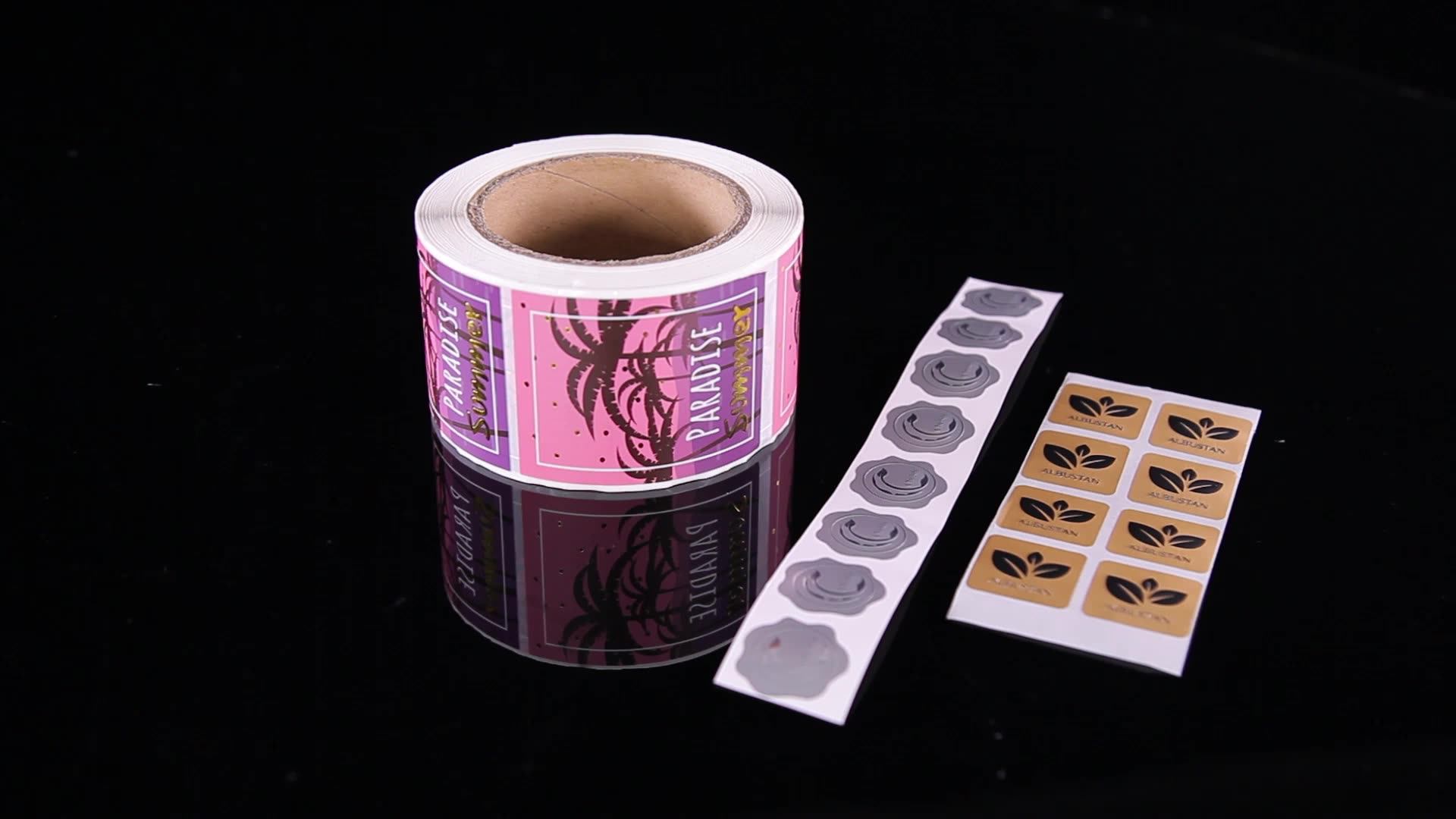 Adhesive Embossing Aluminum Gold Foil Paper Label Stickers Printing