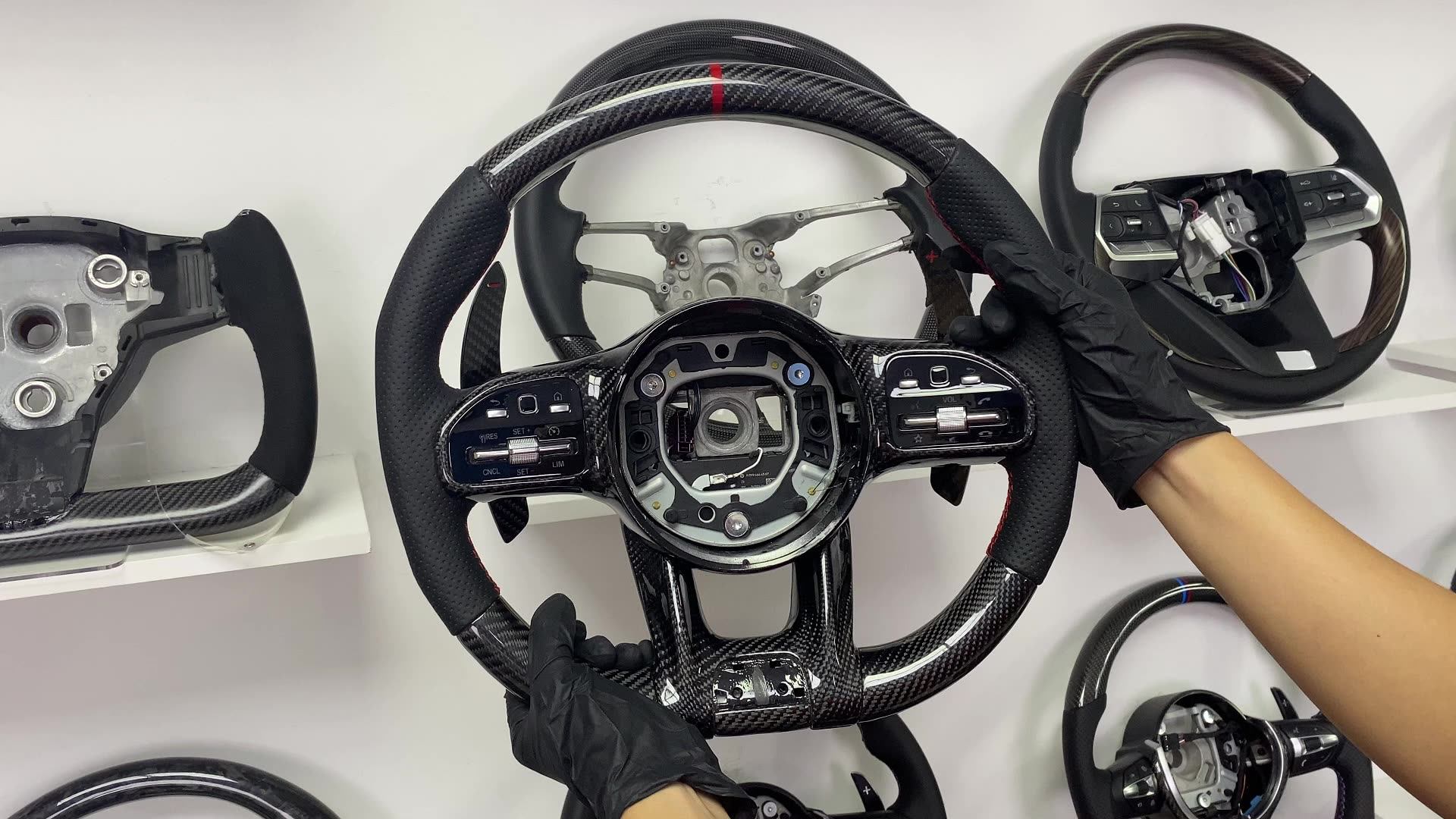 Carbon Fiber Steering Wheel Fit For Benz W204 W205 W211 W212 W222 Amg