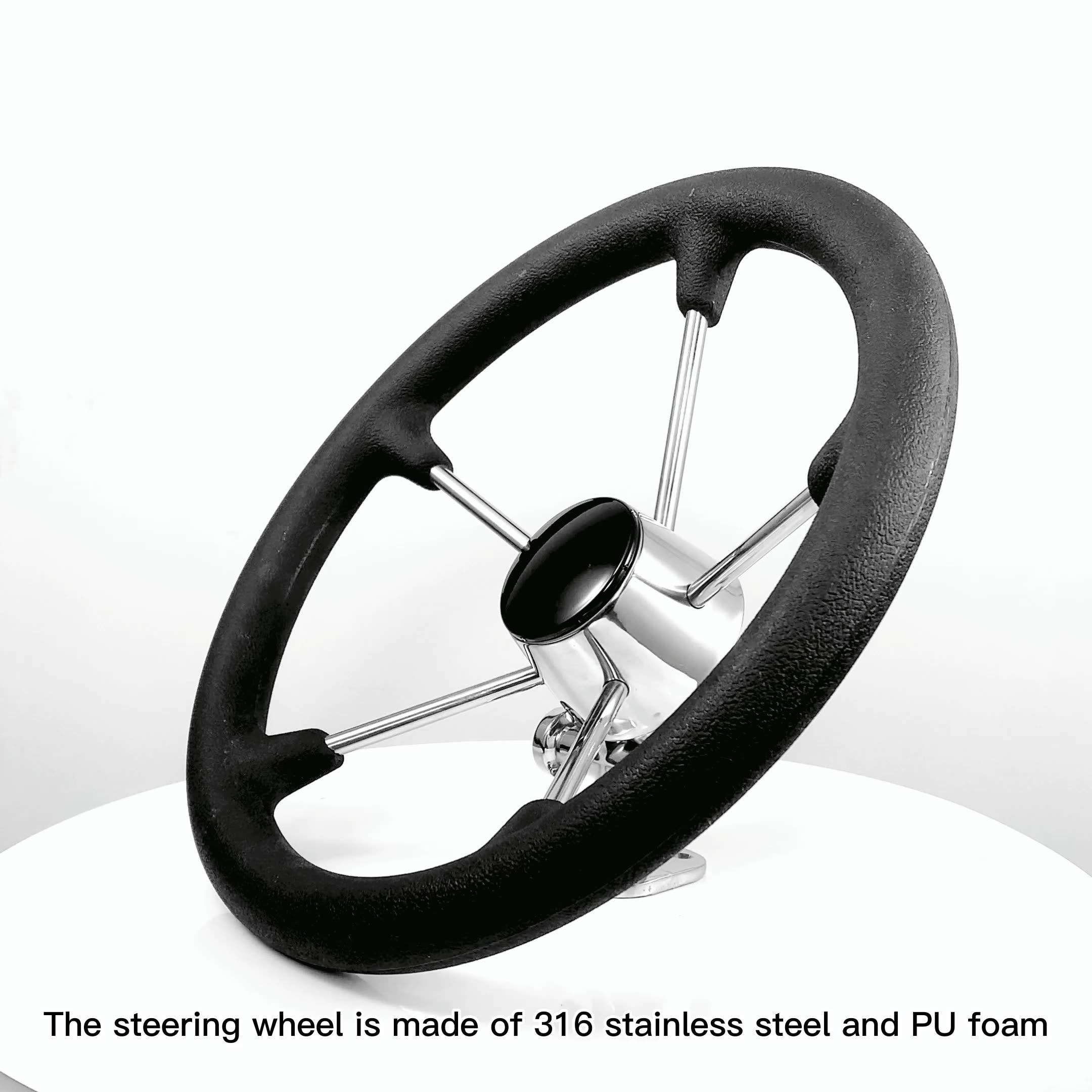 Ocean Boat 316 Stainless Steel Power Sports Steering Wheel Black Pu Foam Buy 316 Stainless