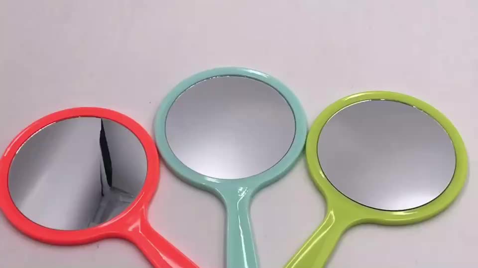Colorful Large Round Barber Portable Mirror With Handle Buy Portable