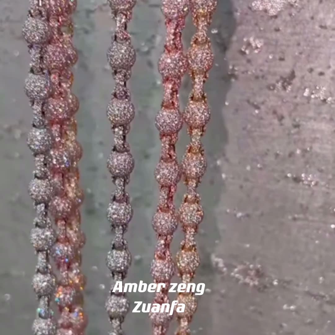 Hip Hop Round Bead 3d Design Chains Men 