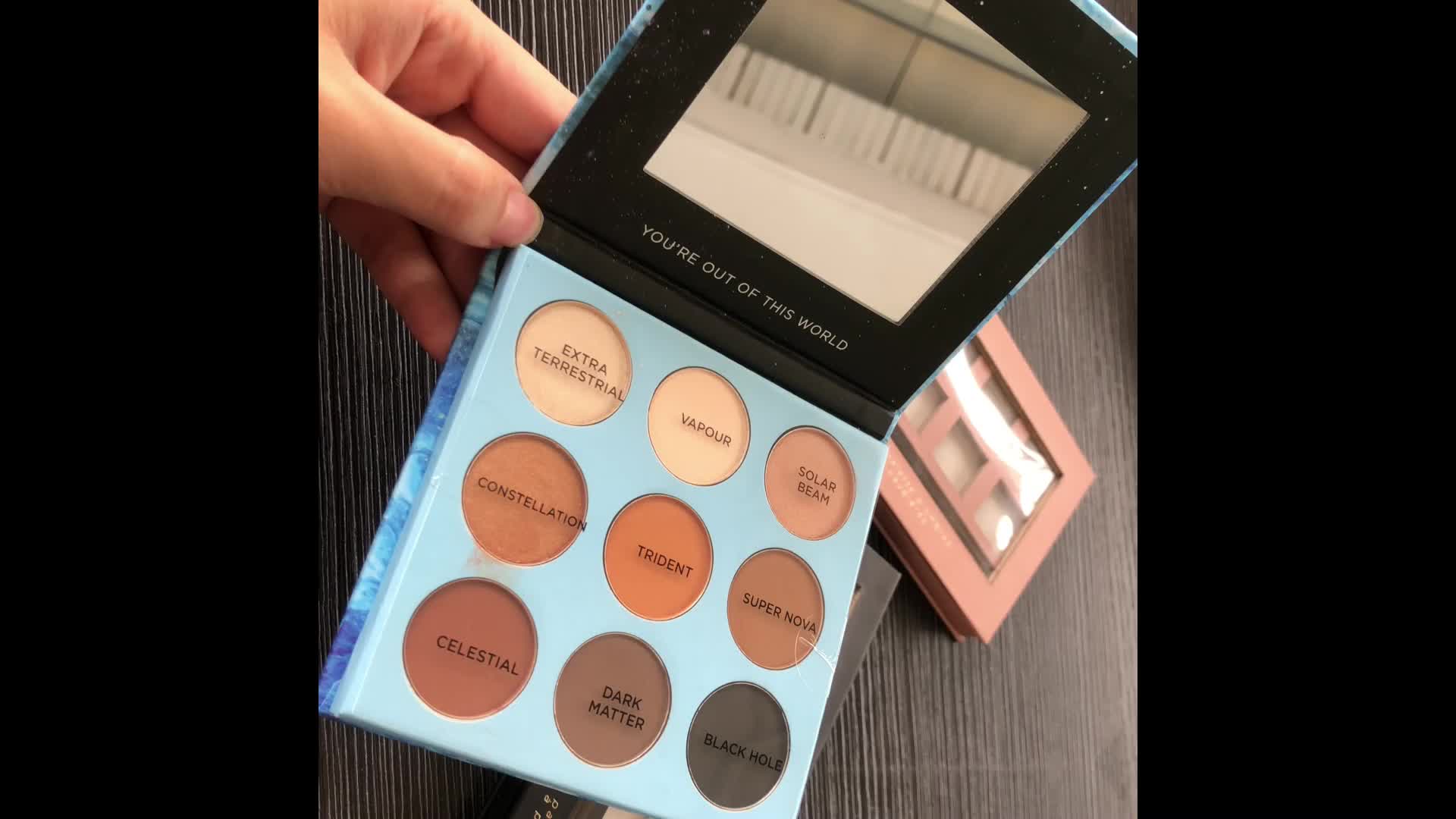 Mix Paper Cardboard Recycle Eyeshadow Packaging Palette Box With Mirror