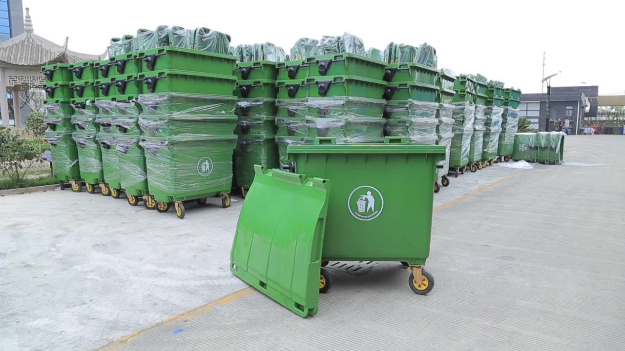 1100l Large Plastic Recycling Bin Stand Waste Bins With Wheels Buy