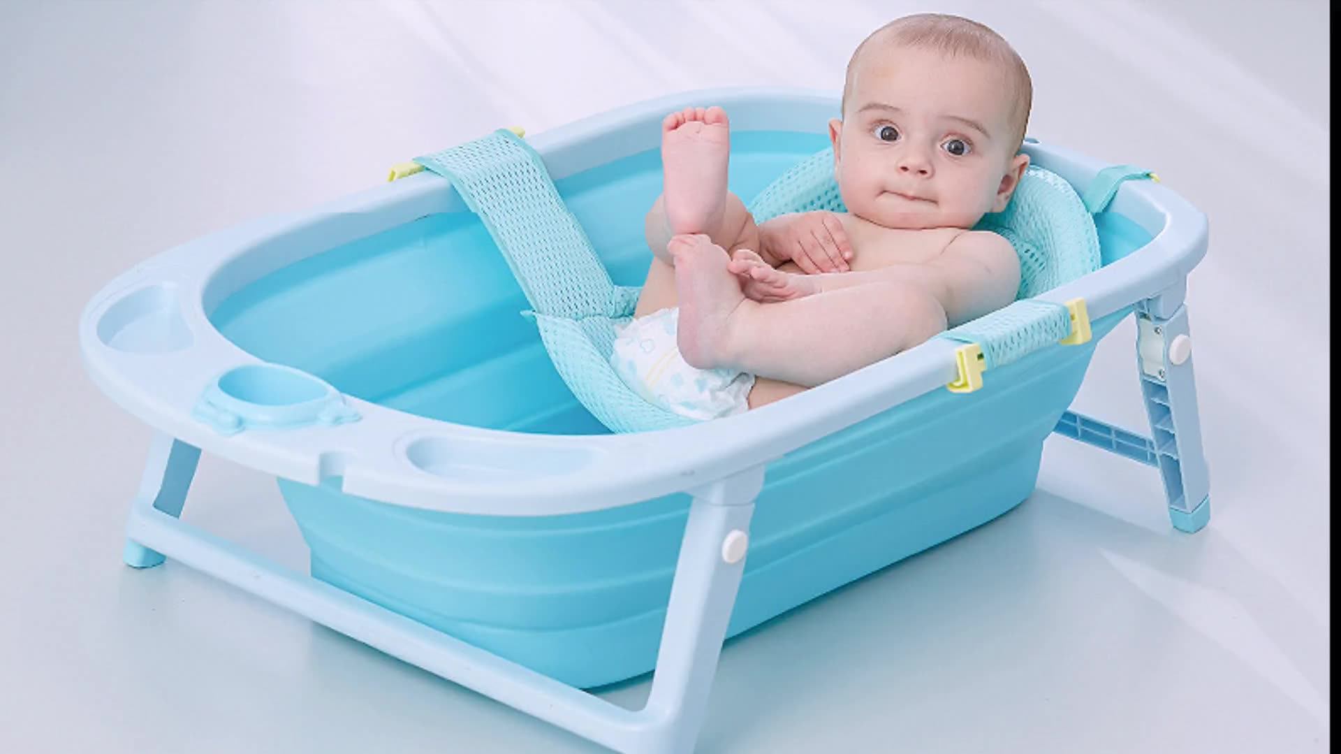 Novo Bebê Dobrável Balde De Compras De Plástico Bebê